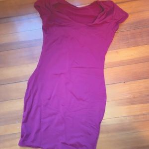 Maroon tight fitting dress
